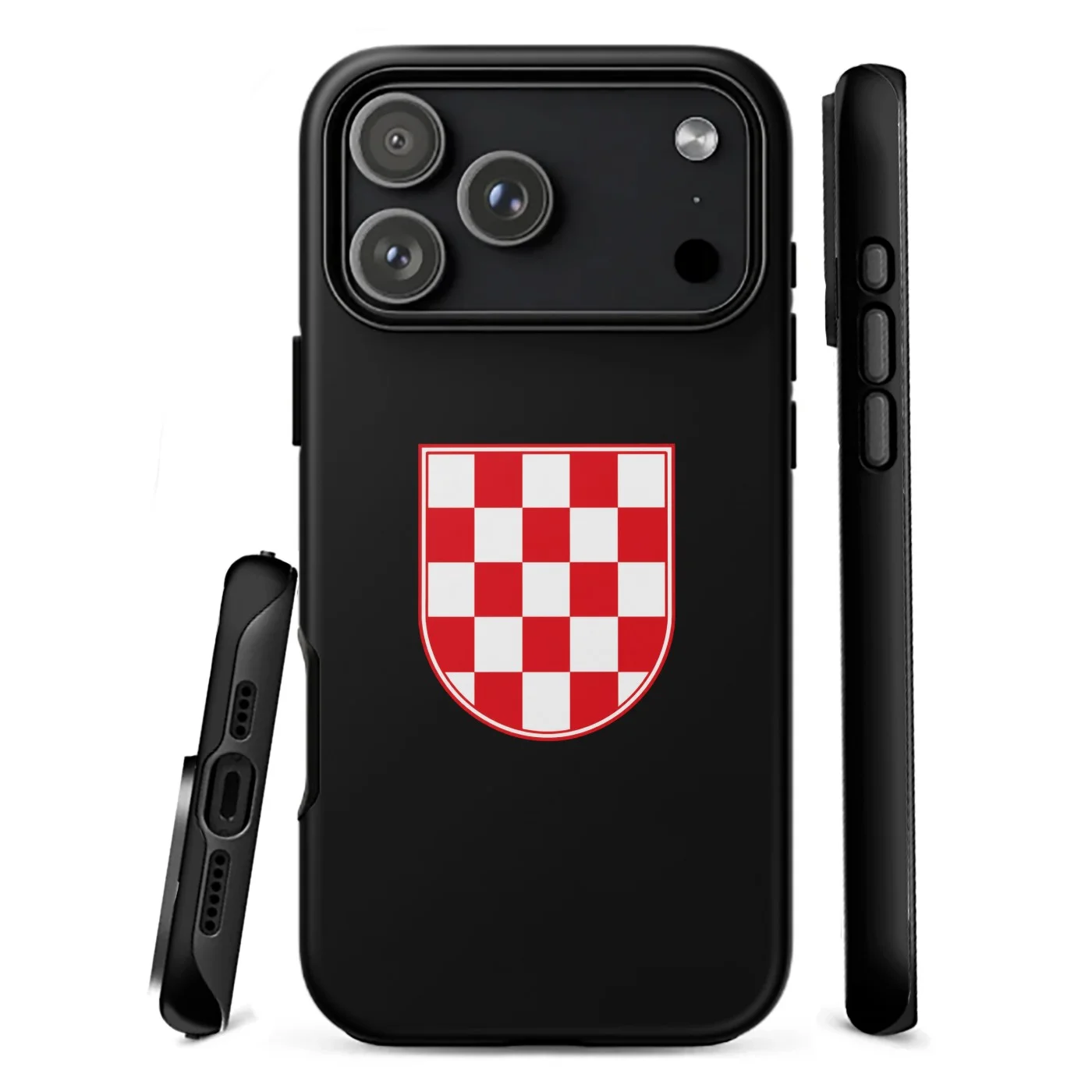 Hrvatski povijesni grb na crnoj podlozi — maskica za telefon